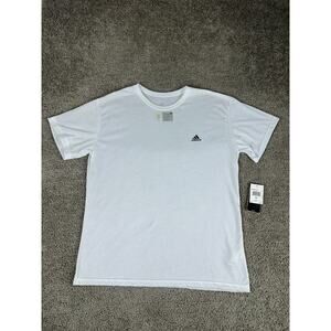 Adidas Shirt Mens 2XL White Black ClimaComfort T Polyester Short Sleeve